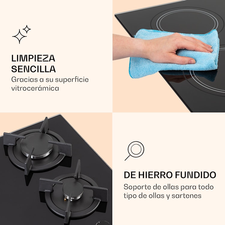 MultiChef 4 Placa de gas combinada Gas/vitrocerámica 4 zonas 4