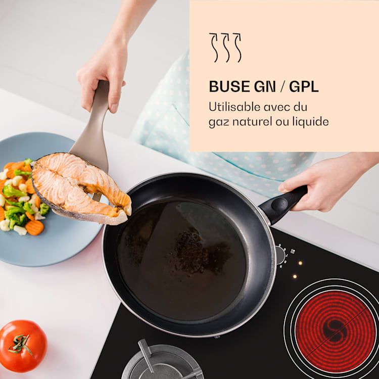 Table de cuisson MultiChef 4 Combi gaz/vitrocéramique 4 zones 4