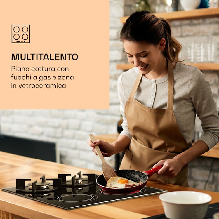 MultiChef 4 Piano cottura combinato gas/vetroceramica 4 zone 4