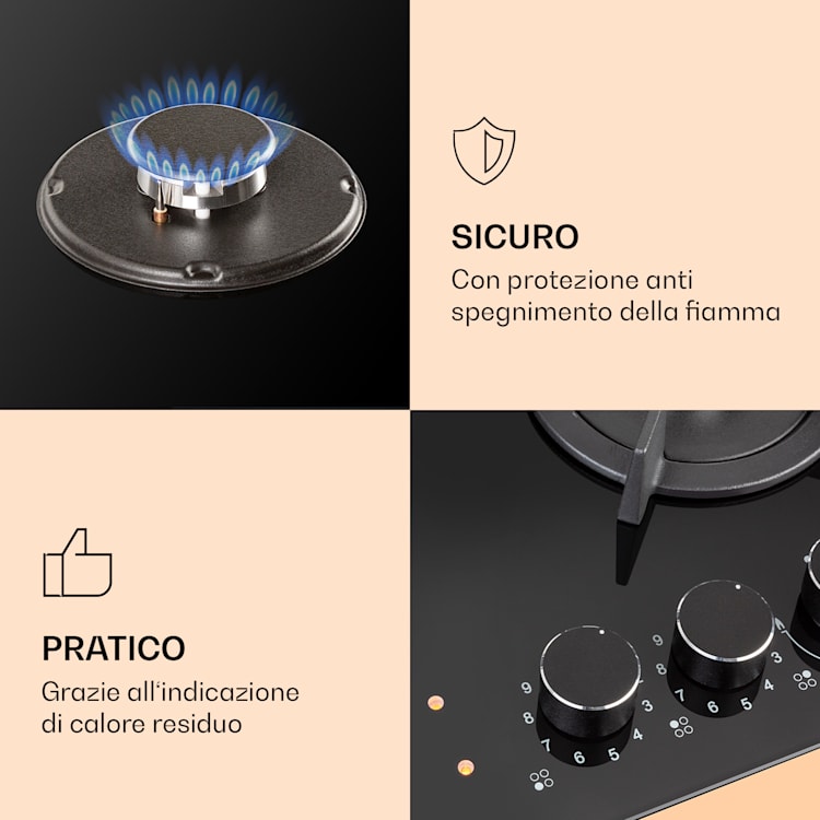 MultiChef 4 Piano cottura combinato gas/vetroceramica 4 zone 4
