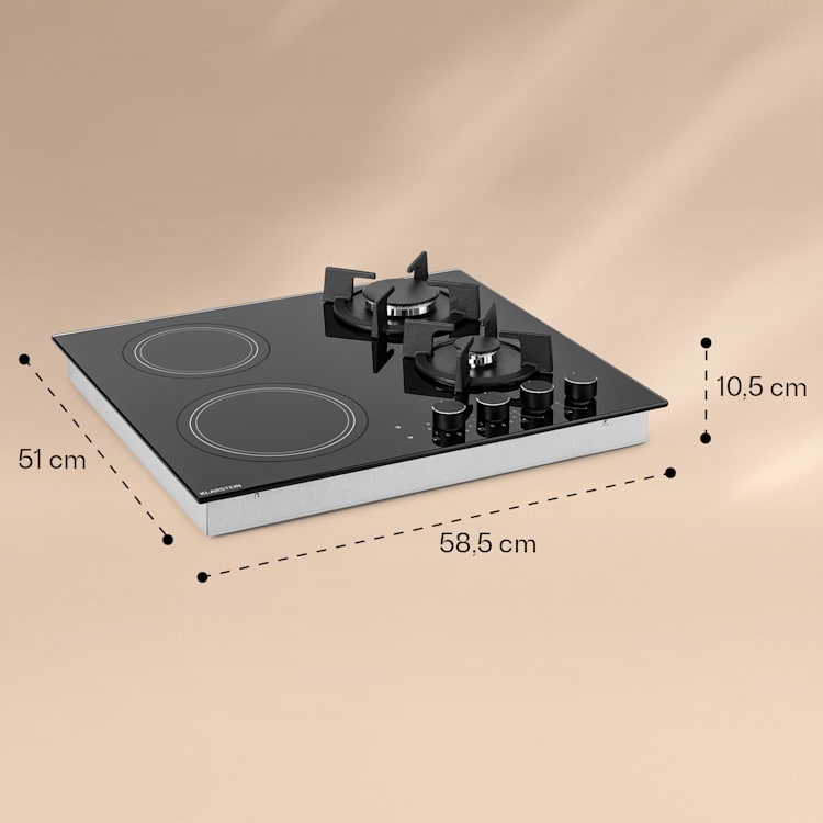Table de cuisson MultiChef 4 Combi gaz/vitrocéramique 4 zones 4