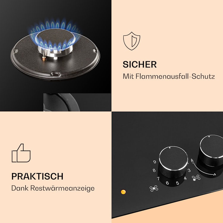MultiChef 5 Kombi-Gaskochfeld Gas/Glaskeramik 5 Zonen 5