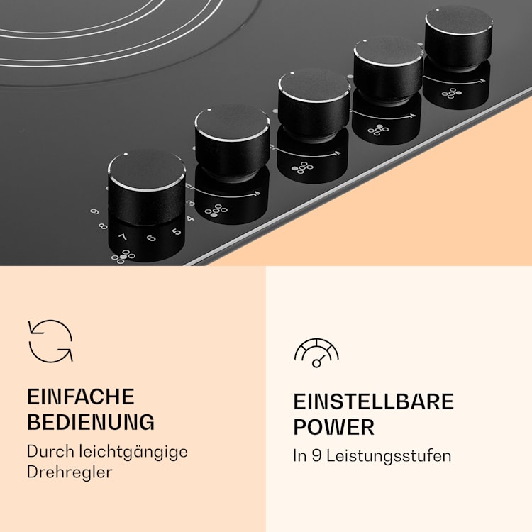 MultiChef 5 Kombi-Gaskochfeld Gas/Glaskeramik 5 Zonen 5
