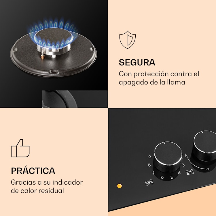 Placa de gas combinada MultiChef 5 gas/vitrocerámica, 5 zonas 5