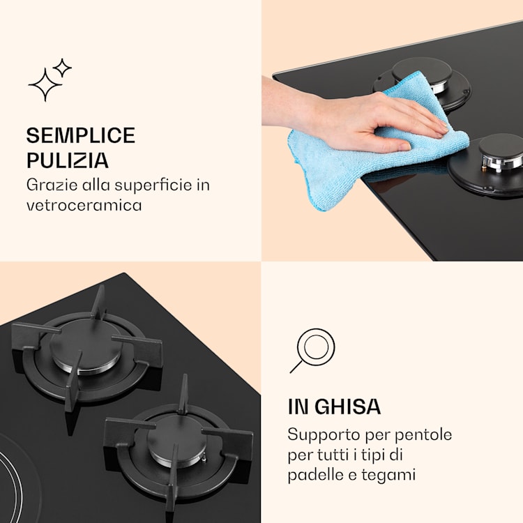 MultiChef 5 Piano cottura combinato gas/vetroceramica 5 zone 5