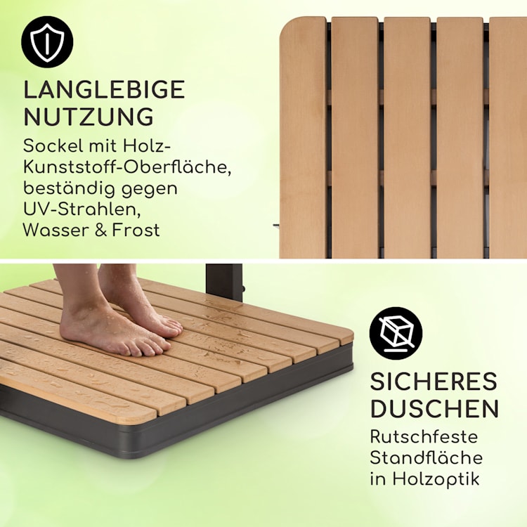 Sumatra Breeze Square Gartendusche WPC Aluminium 70x55cm eckig Square | Schwarz