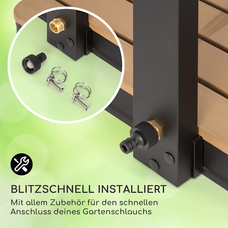 Sumatra Breeze Square Gartendusche WPC Aluminium 70x55cm eckig Square | Schwarz