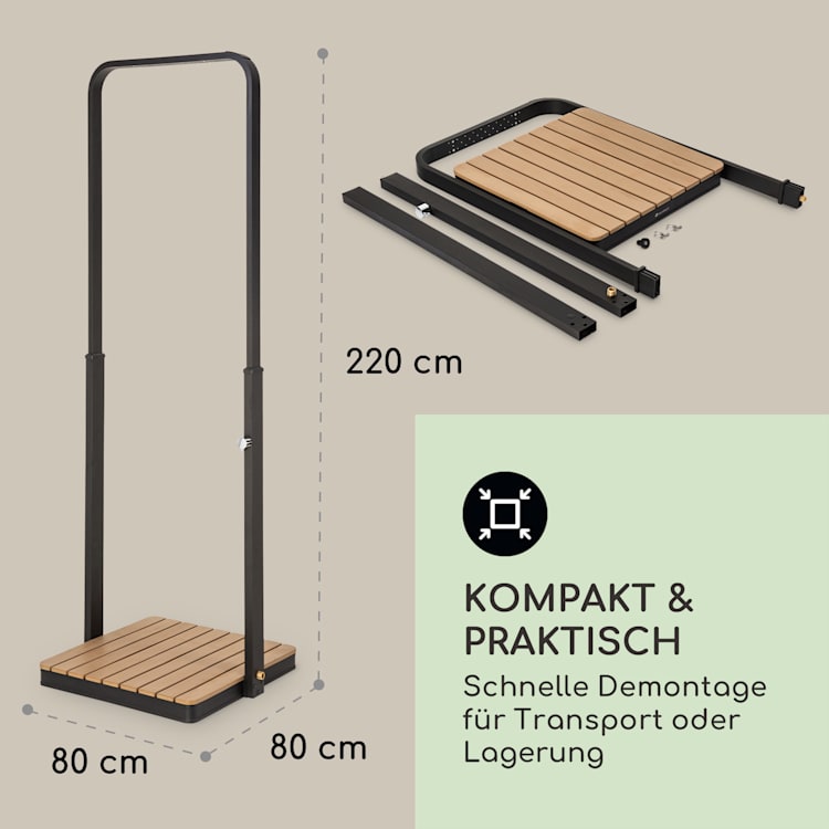 Sumatra Breeze Square Gartendusche WPC Aluminium 70x55cm eckig Square | Schwarz