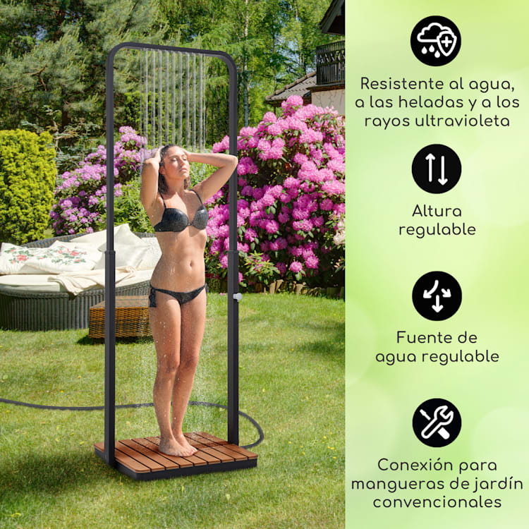 Sumatra Breeze Square Ducha de jardín WPC Aluminio 70 x 55 cm cuadrada Square | Negro