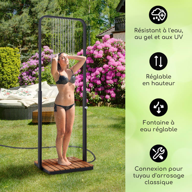Sumatra Breeze Square douche de jardin WPC Aluminium 70 x 55 cm carrée Square | Noir