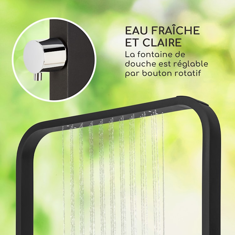 Sumatra Breeze Square douche de jardin WPC Aluminium 70 x 55 cm carrée Square | Noir