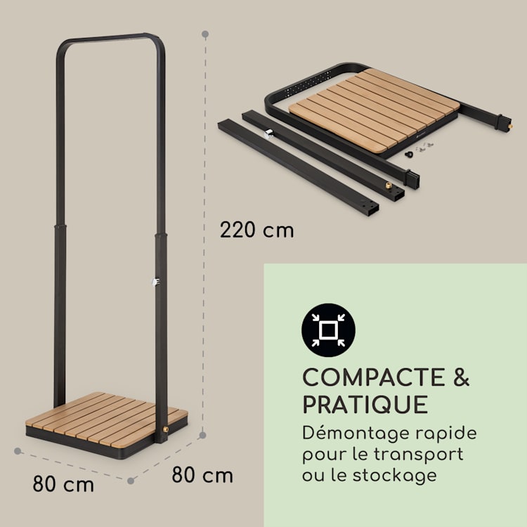 Sumatra Breeze Square douche de jardin WPC Aluminium 70 x 55 cm carrée Square | Noir