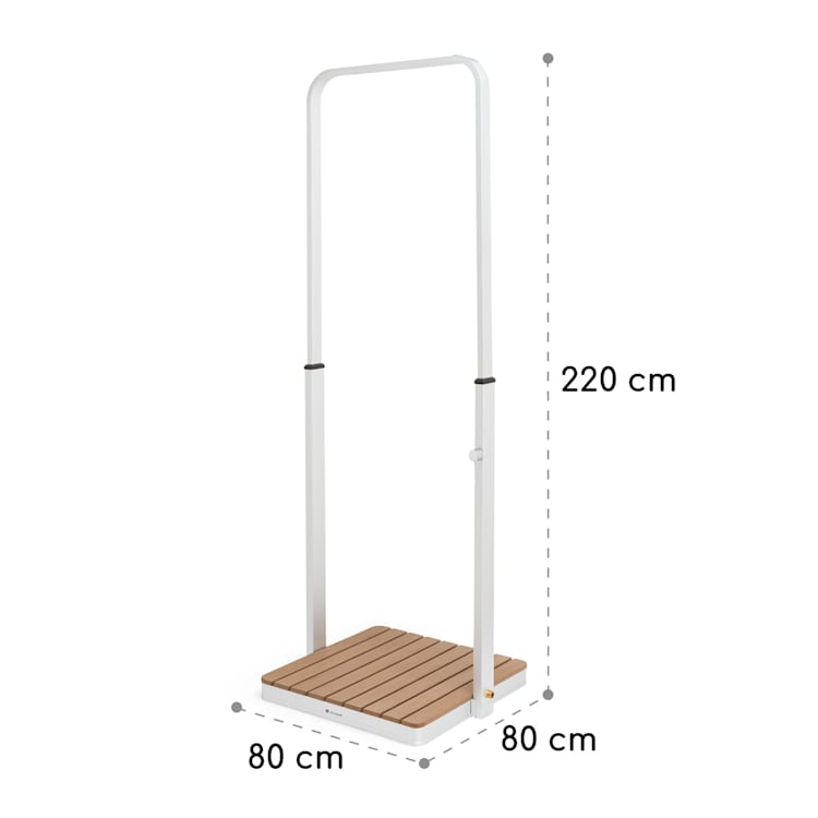 Sumatra Breeze Square douche de jardin WPC Aluminium 70 x 55 cm carrée Square | Argent