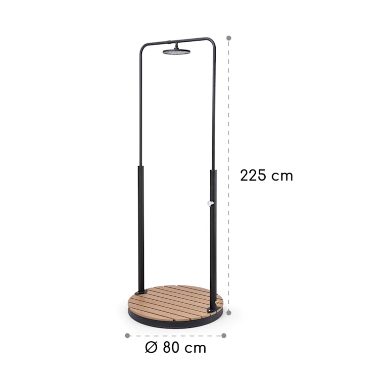 Sumatra Falls Round douche de jardin WPC Aluminium Ø 80 cm ronde Round | Noir
