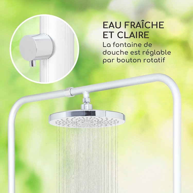 Sumatra Falls Round douche de jardin WPC Aluminium Ø 80 cm ronde Round | Argent