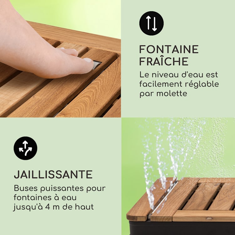 Sumatra Teak Square Douche de jardin Aluminium bois de teck Poignée de transport Square | Noir