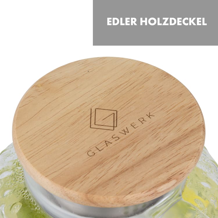 Glaswerk Livenza Wasserkrug 1,9 Liter Borosilikatglas Edelstahlsieb Deckel 1,9 Ltr