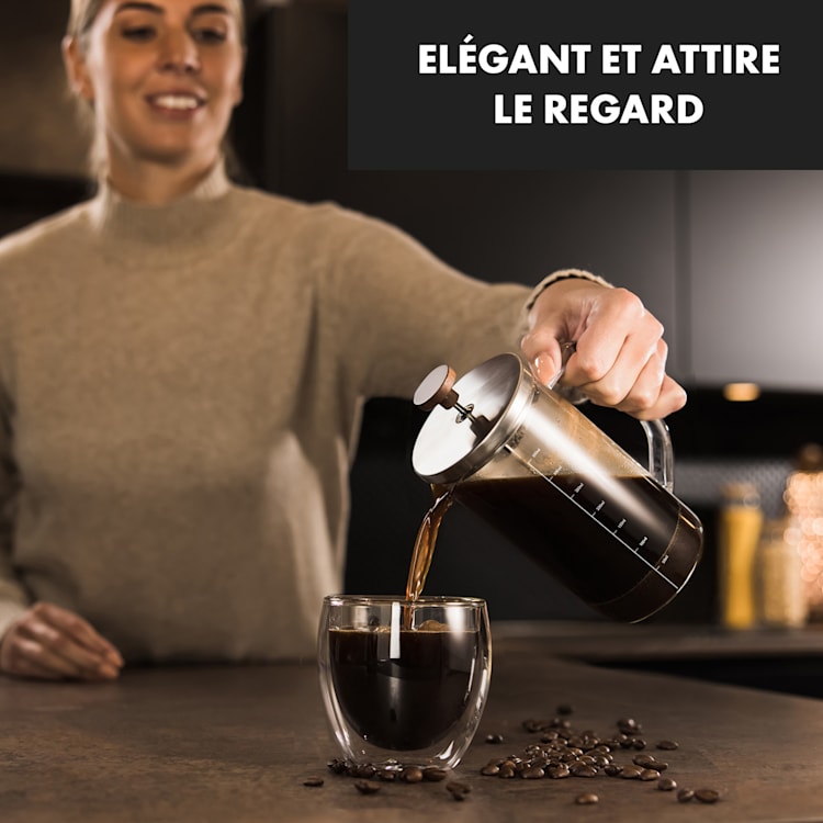 Glaswerk Ristretto Presse française 0,35 litre verre borosilicaté inox bois de noyer 350 ml