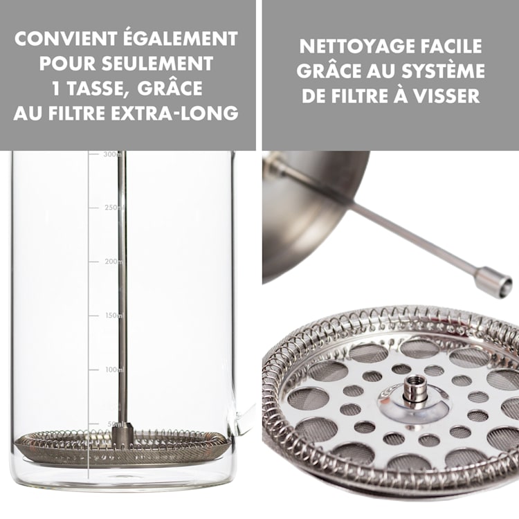 Glaswerk Ristretto Presse française 0,35 litre verre borosilicaté inox bois de noyer 350 ml