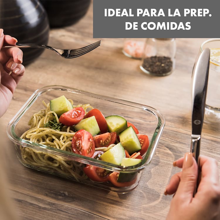 Jardine Juego de 3 fiambreras 1 compartimento 1040 ml Vidrio de borosilicato Tapa