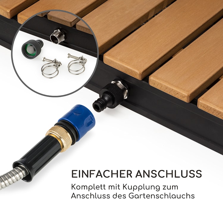 Cool Breeze Gartendusche WPC Aluminium Holzoptik Tragegriff Eckig