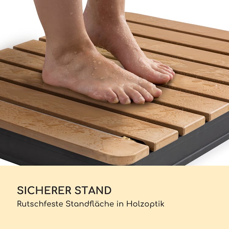Cool Breeze Gartendusche WPC Aluminium Holzoptik Tragegriff Eckig