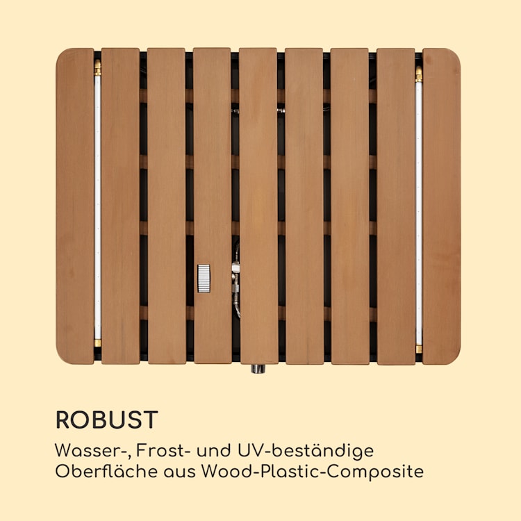 Cool Breeze Gartendusche WPC Aluminium Holzoptik Tragegriff Eckig
