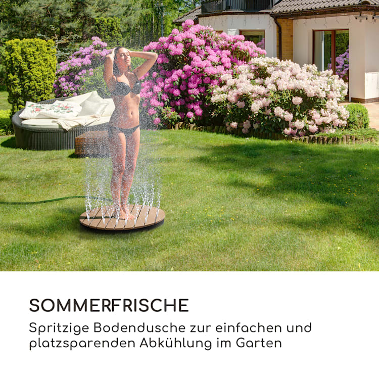Cool Breeze Gartendusche WPC Aluminium Holzoptik Tragegriff Rund