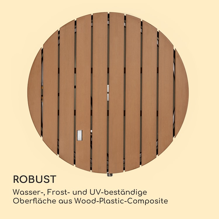 Cool Breeze Gartendusche WPC Aluminium Holzoptik Tragegriff Rund