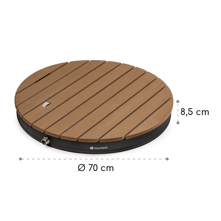 Cool Breeze Gartendusche WPC Aluminium Holzoptik Tragegriff Rund