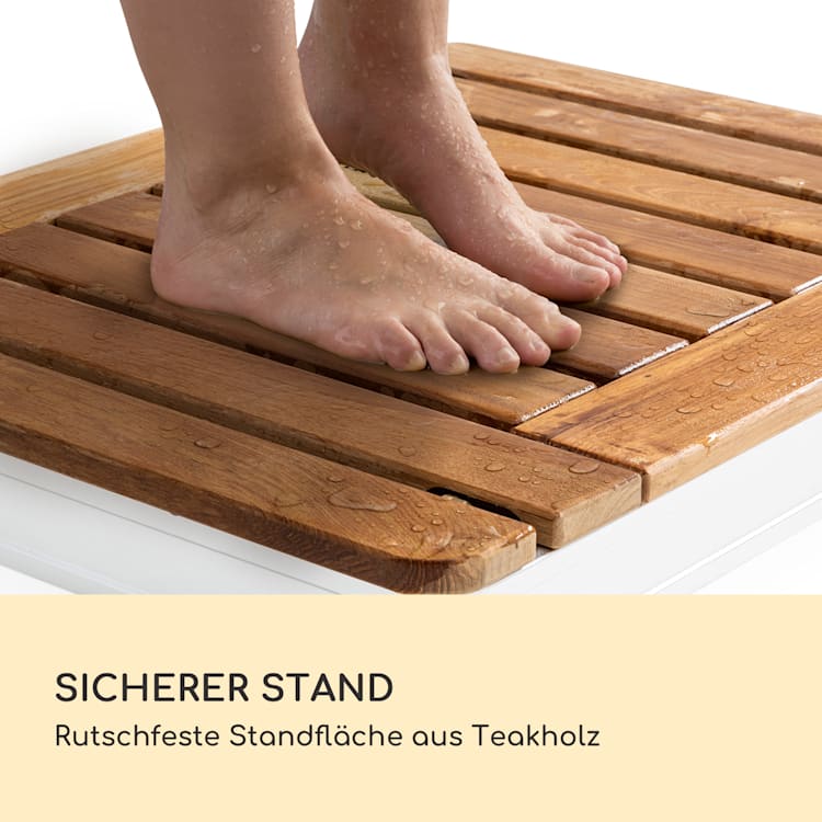 Cool Breeze Gartendusche Aluminium Teakholz Tragegriff Eckig