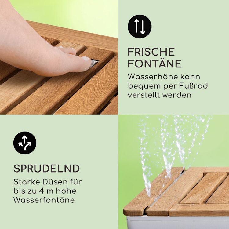 Sumatra Teak Square Gartendusche Aluminium Teakholz Tragegriff Square | Silber