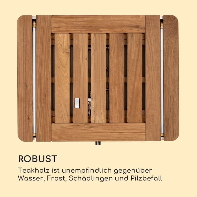 Cool Breeze Gartendusche Aluminium Teakholz Tragegriff Eckig