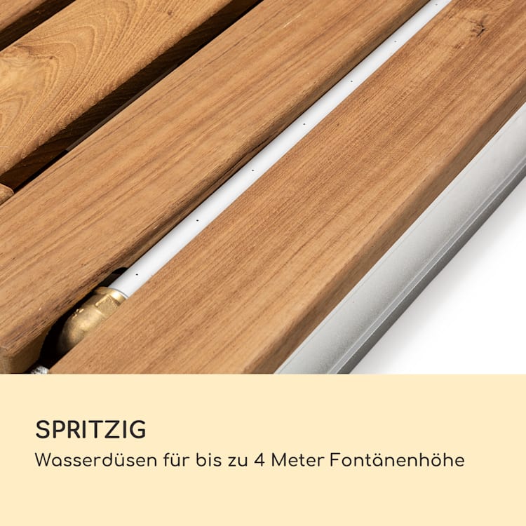 Cool Breeze Gartendusche Aluminium Teakholz Tragegriff Eckig