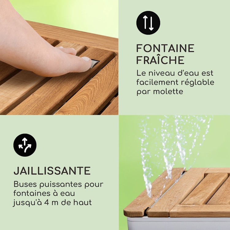 Sumatra Teak SQ Douche de jardin Aluminium bois de teck Poignée de transport Square | Argent