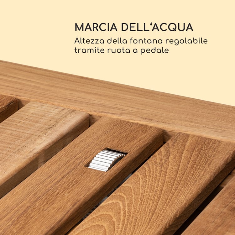 Cool Breeze - Doccia da giardino, WPC, alluminio, teak, impugnatura di trasporto Angolare