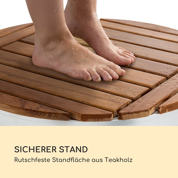 Cool Breeze Gartendusche Aluminium Teakholz Tragegriff Rund