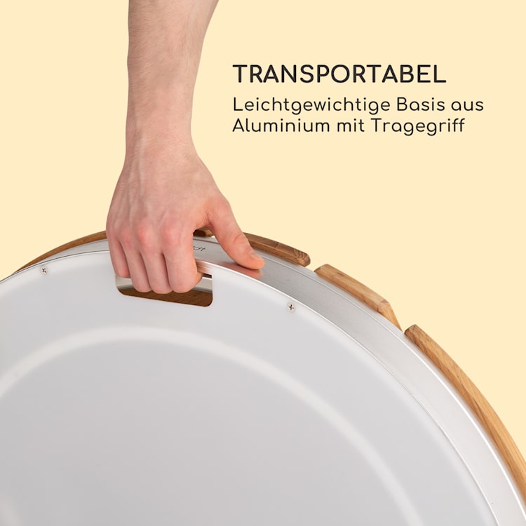 Cool Breeze Gartendusche Aluminium Teakholz Tragegriff Rund
