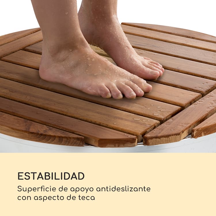 Cool Breeze ducha de jardín aluminio madera de teca asa de transporte Redondo