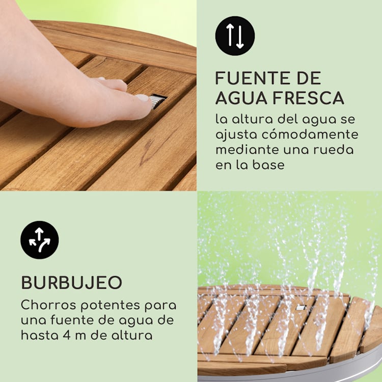 Sumatra Teak Round ducha de jardín aluminio madera de teca asa de transporte Round | Plata