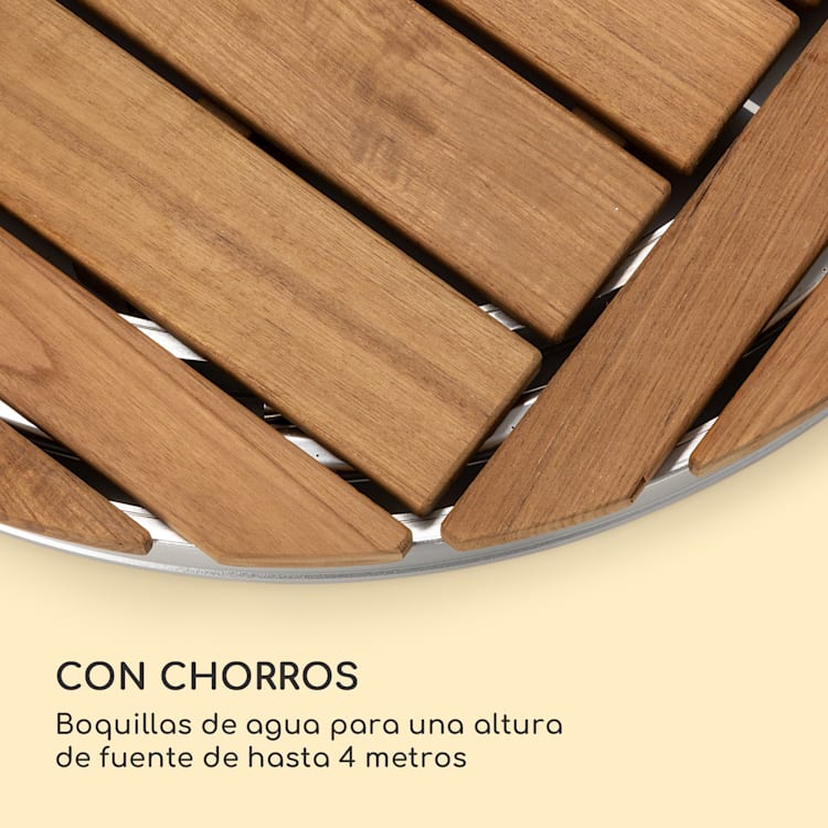 Cool Breeze ducha de jardín aluminio madera de teca asa de transporte Redondo