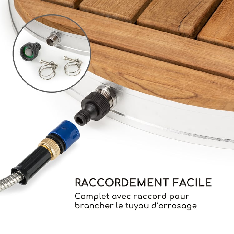 Cool Breeze tuindouche aluminium teakhout draaggreep Rond