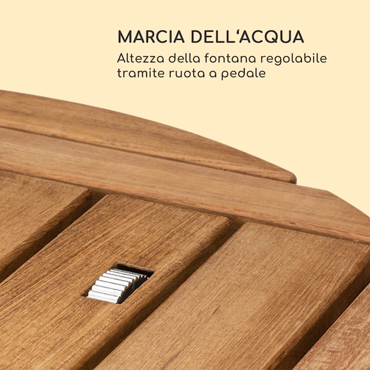 Cool Breeze - Doccia da giardino, WPC, alluminio, teak, impugnatura di trasporto Rotondo