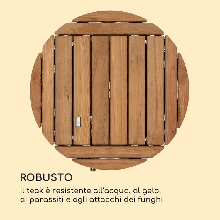 Cool Breeze - Doccia da giardino, WPC, alluminio, teak, impugnatura di trasporto Rotondo