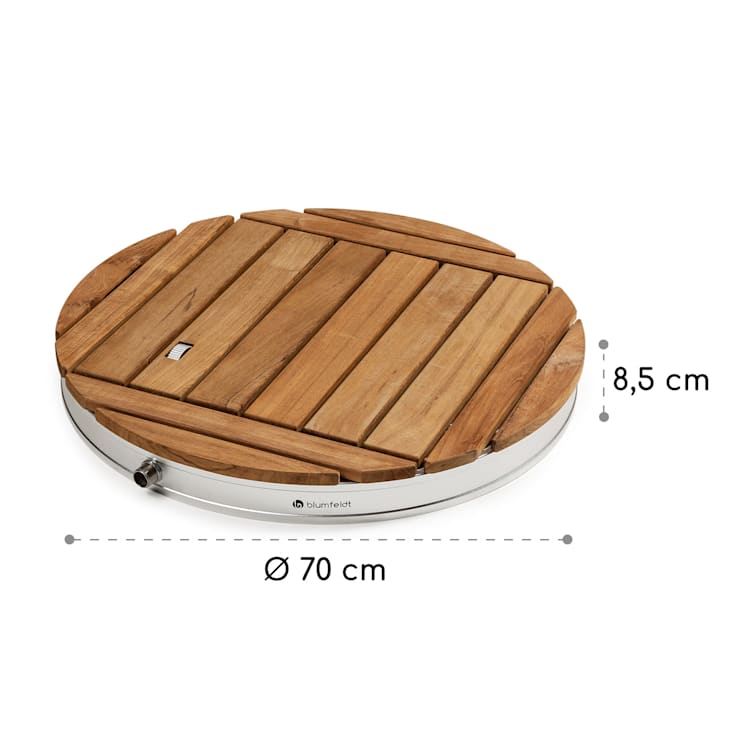 Cool Breeze Gartendusche Aluminium Teakholz Tragegriff Rund