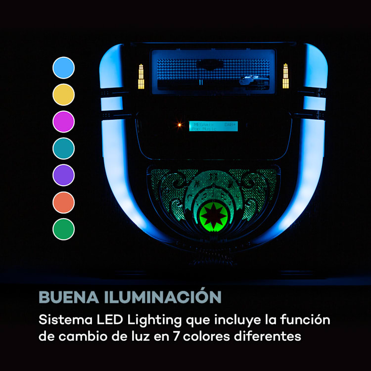 Jukebox Graceland Mini reproductor de CDs tocadiscos radio DAB+/FM LED