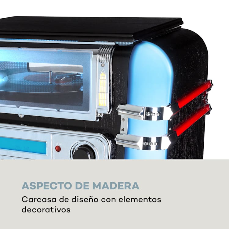 Jukebox Graceland Mini reproductor de CDs tocadiscos radio DAB+/FM LED