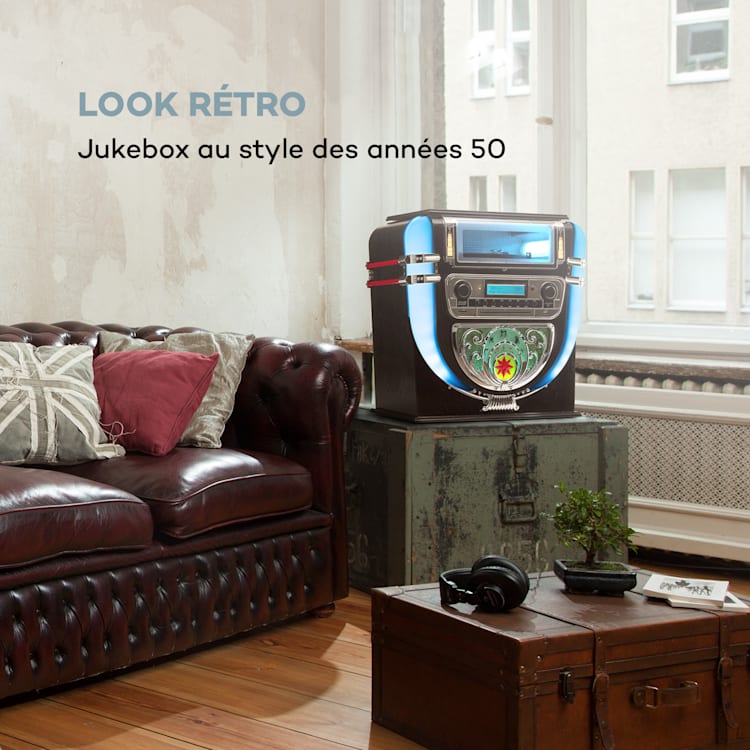 Mini Jukebox Graceland Lecteur de CD platine vinyle Radio DAB+/FM LED