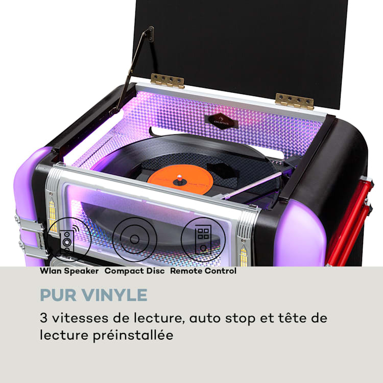 Mini Jukebox Graceland Lecteur de CD platine vinyle Radio DAB+/FM LED