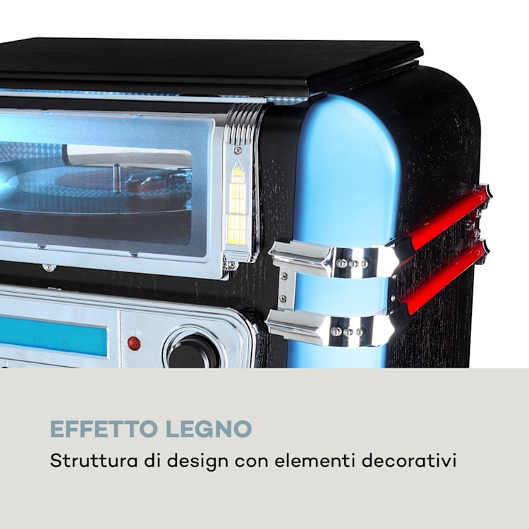 Jukebox Graceland Mini lettore CD giradischi DAB+/FM Radio LED